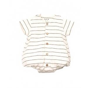 NEW PLAY UP baby's striped rib flame jumpsuit in beige